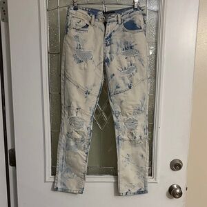 Society Blue and Cream Skinny Jeans preloved